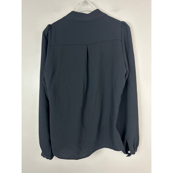Sezane Abelia Longsleeve V-Neck Wrap Blouse Black Sz 4 - Picture 8 of 8